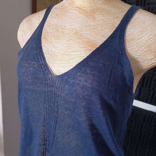 Stefanel women's linen blouse size M new, blue