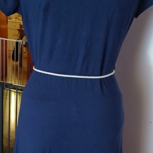 Blue mako dress with belt, Open