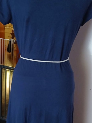 Blue mako dress with belt, Open