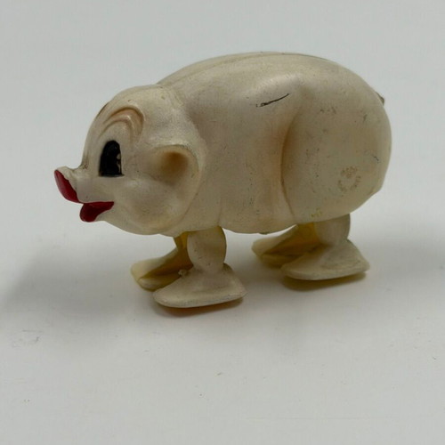 Vintage pig ramp walker toy used, 1960s made in Hong Kong