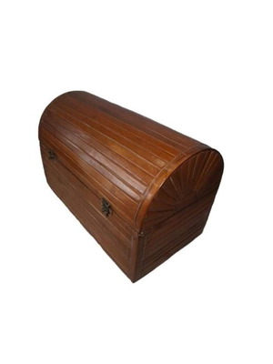 Μπαουλάκι ξύλινο καφέ μεγάλο 46x26x30cm καινούργιο