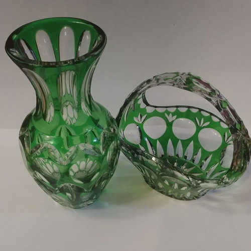 Nachtmann vase “Bamberg”, colored Germany lead crystal.