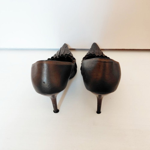 Leather brown pumps used, size 40