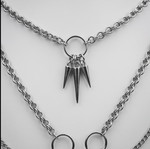 Gothic Layered Necklace with Blue Eye Charm Stainless Steel