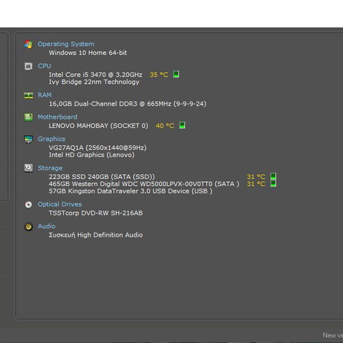 Lenovo M82 SFF desktop PC i5 3470, 16GB RAM, 256GB SSD, 500GB HDD