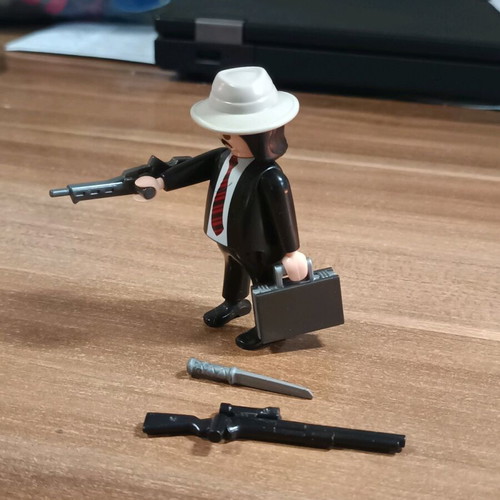 Playmobil Mafia boss figure like new with extra weapons