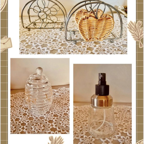 Vintage kitchen decoration set, 4 pieces, cottagecore style