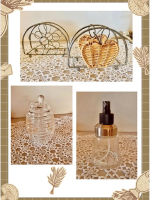 Vintage kitchen decoration set, 4 pieces, cottagecore style