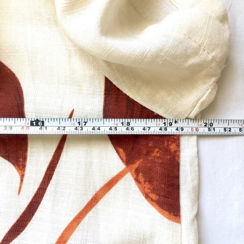 Summer Linen Dress Kimono Caftan S/M new, beige with tropical print