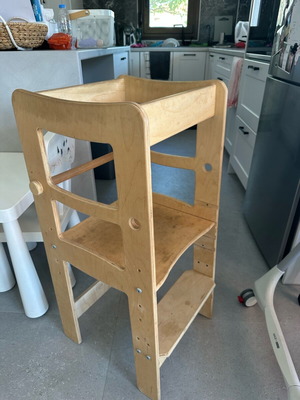 Montessori Learning Tower used, natural wood adjustable height
