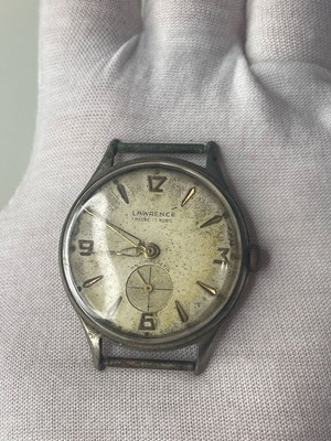 Vintage Lawrence mechanical watch like new, 17 jewels, small seconds