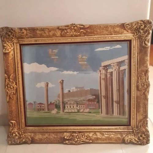 Embroidered painting used