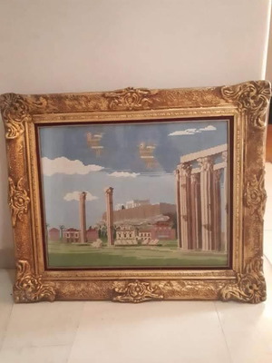 Embroidered painting used