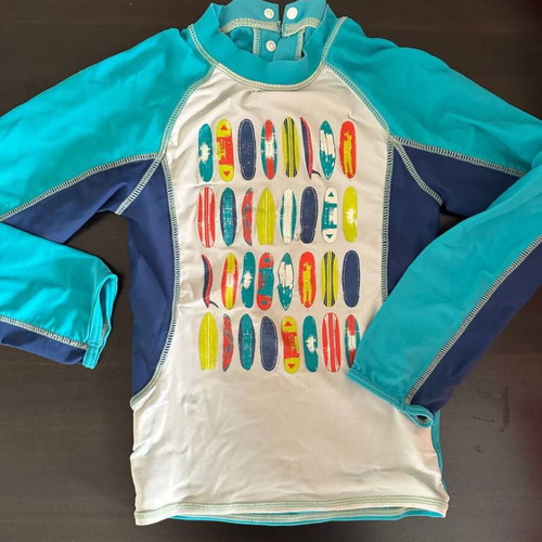 Reima kids UV swimwear set with rash guard, used, size 6 years