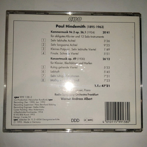 Paul Hindemith Kammermusic n.2 / Konzertmusic Op.49 CD used, classical