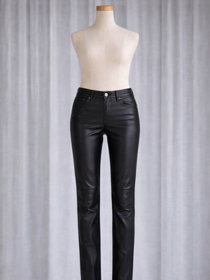 Дамски панталон от еко кожа размер S като нов, черен