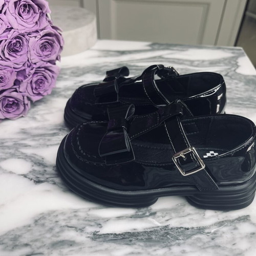 Black Patent Leather Girls' Ballerina Shoes Size 26 New