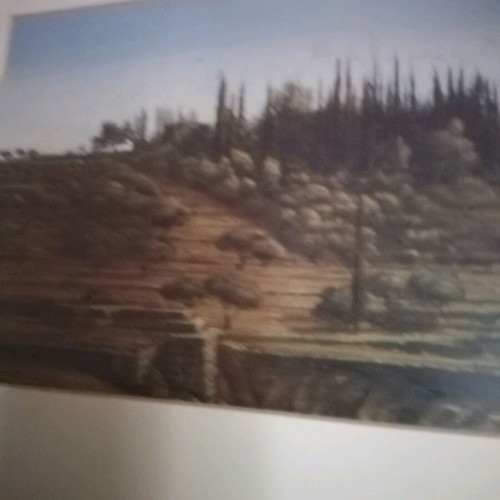Engraving of Philopappos Hill with luxury wooden frame and glass like new