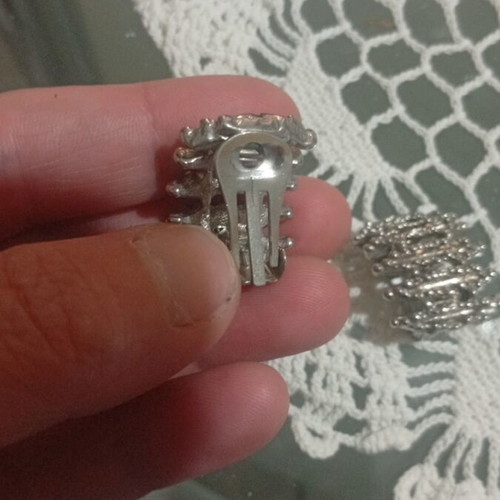 Clip-on earrings silver, like new, vintage collectible