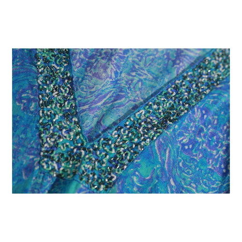 Antica Sartoria cotton caftan dress with colorful ethnic print and beads, used, size S