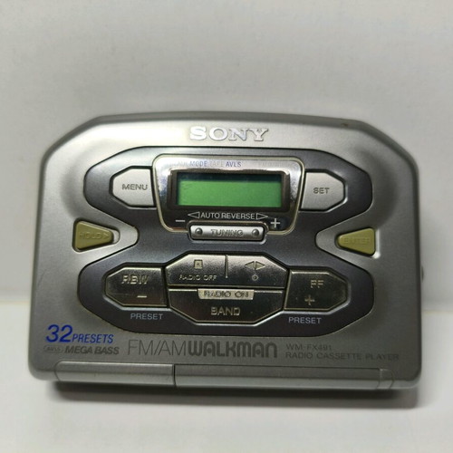 Sony Walkman WM-FX491 cassette player used with original headphones