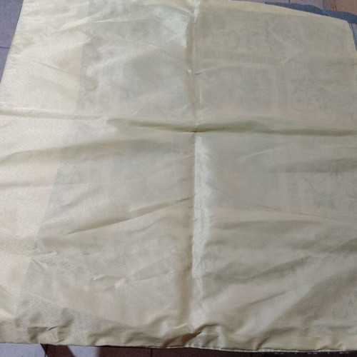 Large blue and gold tablecloth with tassels like new