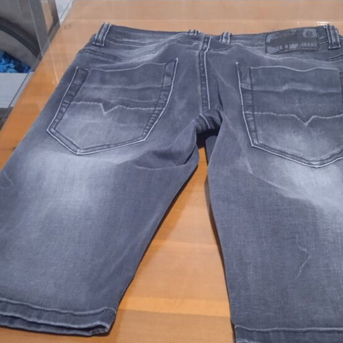 Men's denim bermuda shorts used, black, size W28