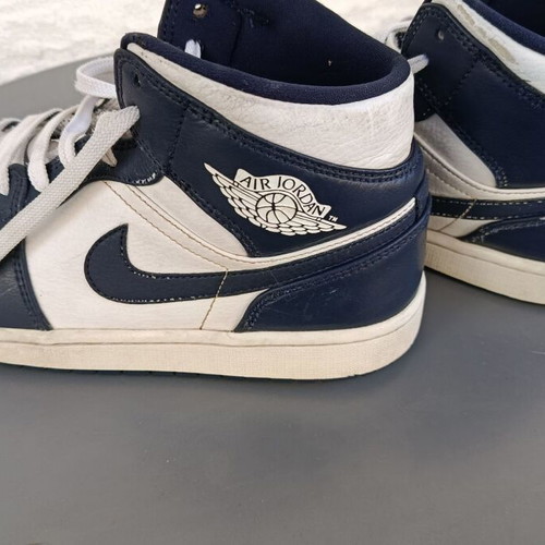 Nike Air Jordan Mid Obsidian men's sneakers size 43 white/blue like new