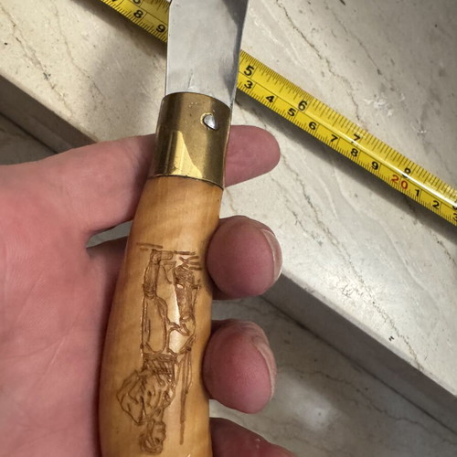 Traditional Cretan Decorative Knife "Crete" with Wooden Handle & Pyrography