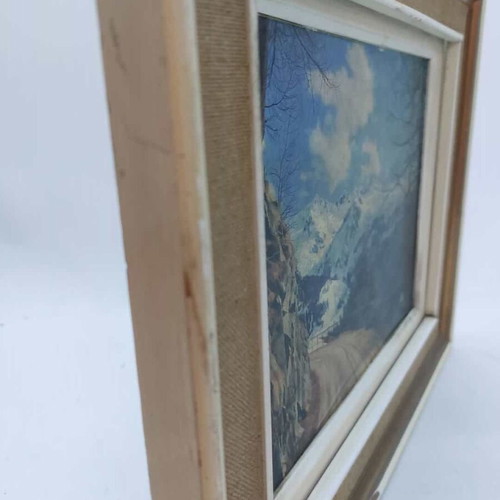Decorative frame used with snowy landscape print 28x34.5cm