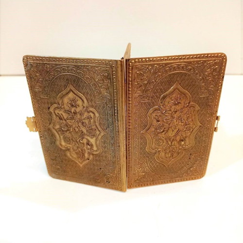 Bronze needle case early 20th century with rich engravings