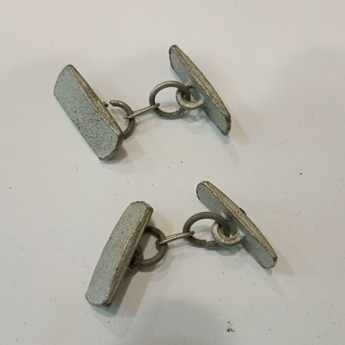Cufflinks used 1940s white and gray