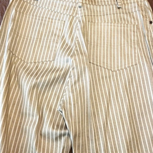 Striped summer pants Syran, white and beige, size L