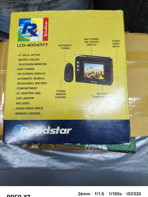 Τηλεόραση Roadstar LCD400TFT 4' μεταχειρισμένη με τηλεκοντρόλ και αξεσουάρ