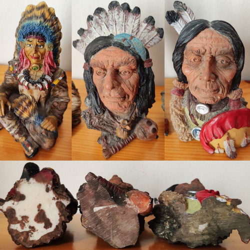 Vintage Native American miniature figures used, set of 7