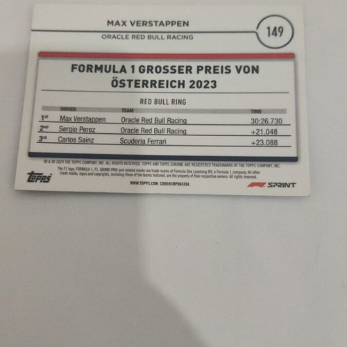 F1 collectible card excellent condition