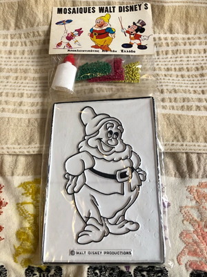 Vintage Dopey mosaic craft set from Snow White like new