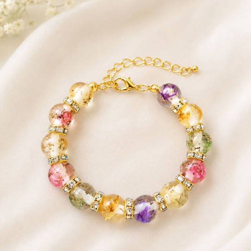 Blooming Nature Handmade Resin Bracelet with Real Dried Flowers