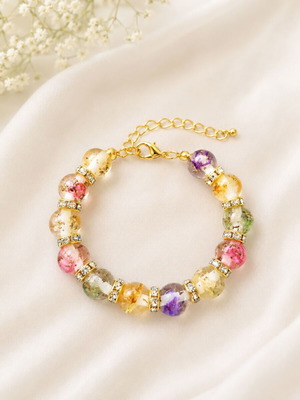 Blooming Nature Handmade Resin Bracelet with Real Dried Flowers