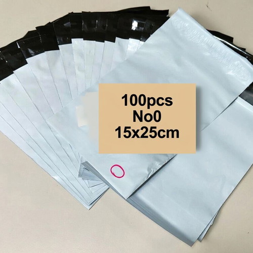 Courier PE Bags No0 25x15cm 100 Pieces Waterproof with Adhesive