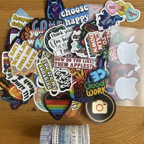 Stickers and vintage paper tapes like new, over 80 pieces