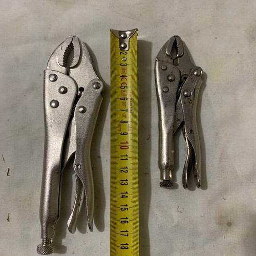 Grip locking pliers used, set of 2