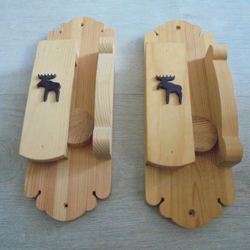 Wooden wall hooks set of 2 with movable pegs, like new, Scandinavian style