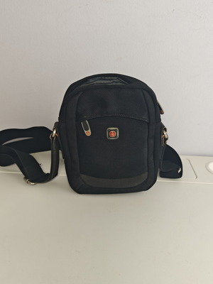 Gladiator shoulder crossbody bag used, black fabric
