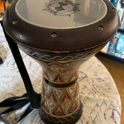Handmade Copper Doumbek Drum used with carved decoration