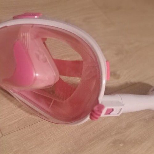 Full Face Snorkeling Mask Pink with GoPro Mount used, 8-12 years