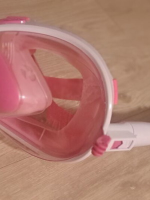 Full Face Snorkeling Mask Pink with GoPro Mount used, 8-12 years