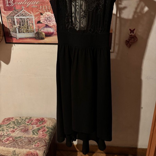 Black dress with transparency like new, size M, Owtwo