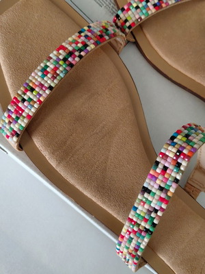 Sfera flat sandals like new with colorful stones, size 40
