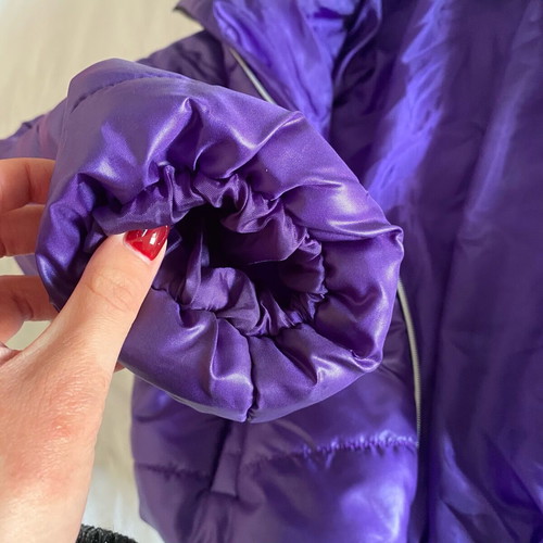 Haan purple cropped puffer jacket like new, size L